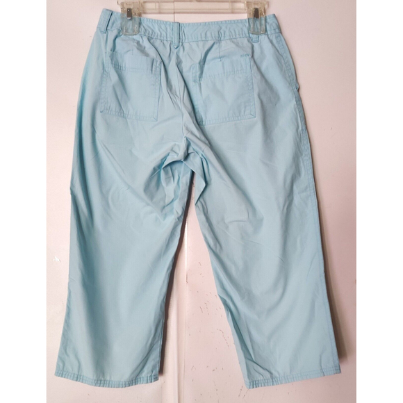 IZOD Women's Cargo Capri Cropped Pants Rhinestone Pocket Sky Blue Size 2 - Picture 3 of 5